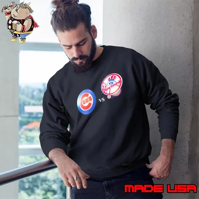 Chicago Cubs vs New York Yankees Symbol Football s Sweatshirt