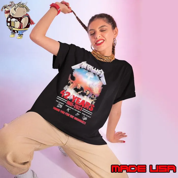 Funny metallica 42 years 1981 2023 thank you for the memories signature shirt