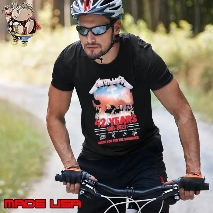 Funny metallica 42 years 1981 2023 thank you for the memories signature s Unisex