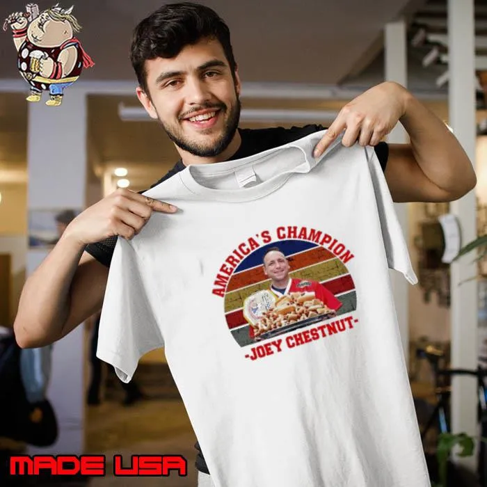 Joey Chestnut America’s Champion Nathans Hot Dog Vintage Shirt