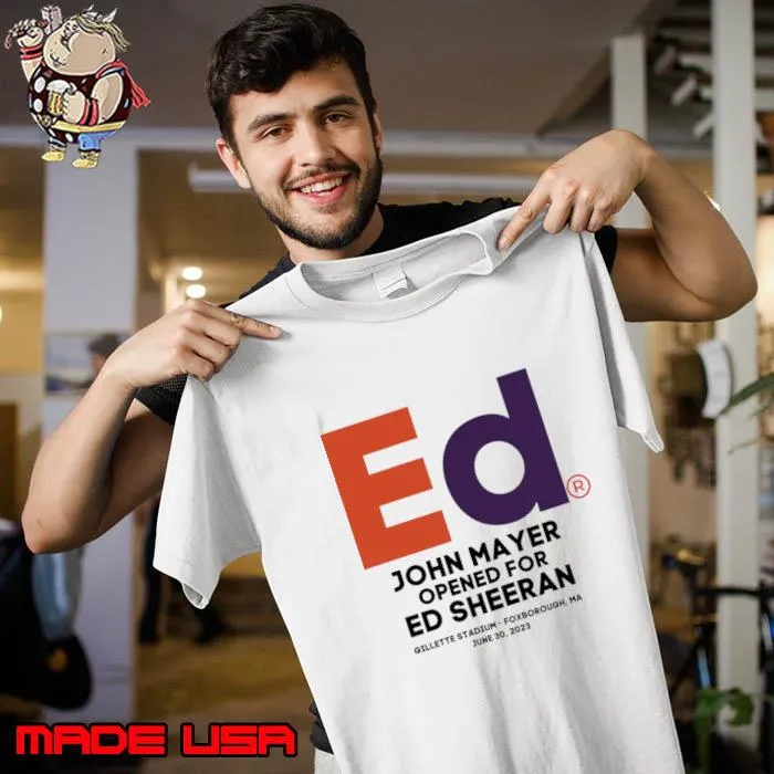 John Mayer Opened For Ed Sheeran Mathematics Concert Tour T-Shirt