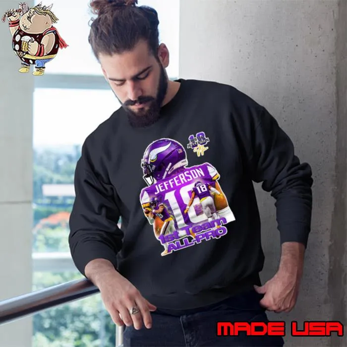 Justin Jefferson 1st Team All-pro American Football Minnesota Vikings T-Shirt Sweatshirt