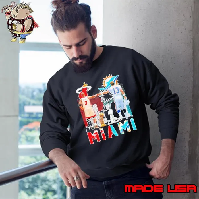 Miami Dwyane Wade and Dan Marino City Champions signatures s Sweatshirt