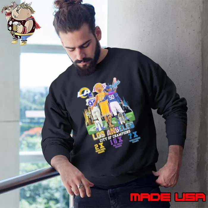 Official los angeles lakers city of champions super bowl champs nba finals champs signature s Sweatshirt