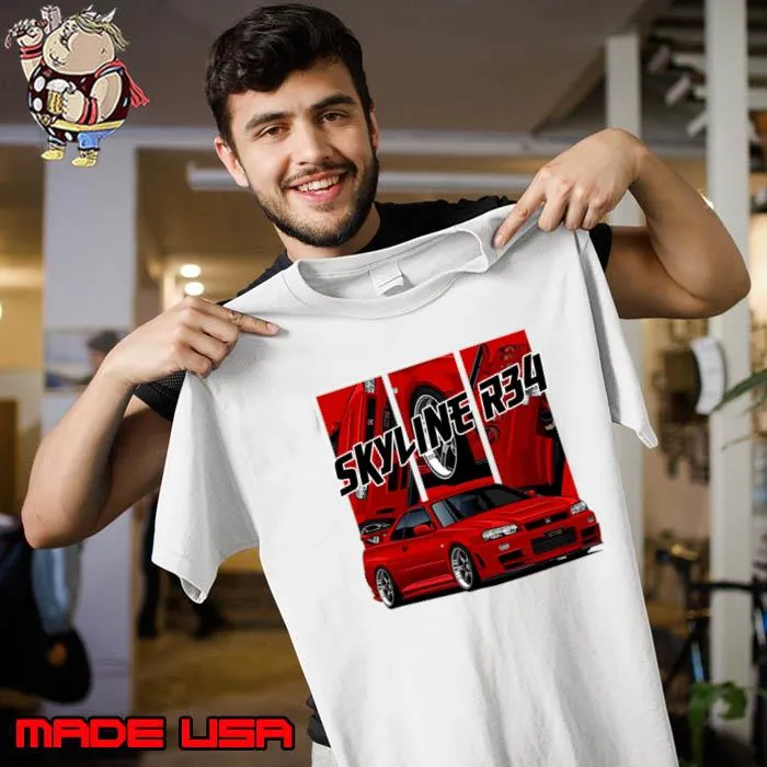 Premium nissan Skyline r34 GTR Red, JDM Car T-Shirt