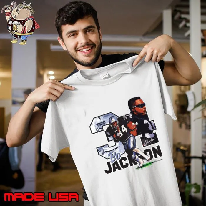 Top bo Jackson Signature Baseball Signature Sports T-Shirt