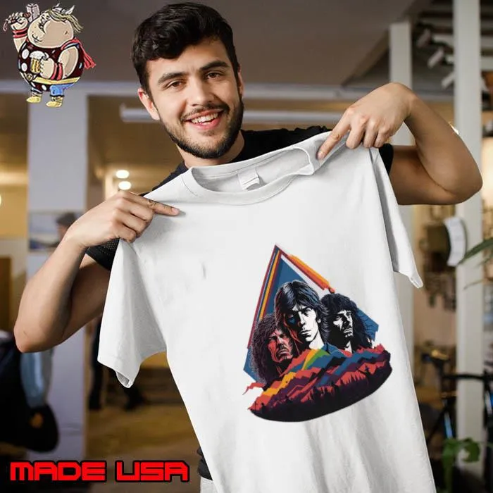 Unleash the Music Pink Floyd Inspired Band Music Rock Mountain Retro T-Shirt Unisex