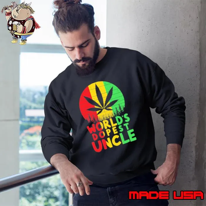 Weed World's Dopest Uncle Cannabis Vintage s Sweatshirt