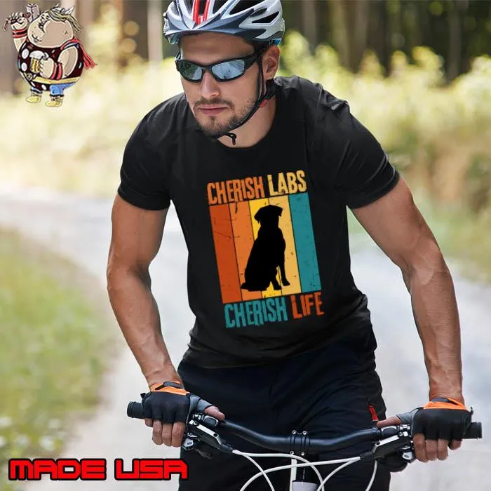 Dog Silhouette Cherish Labs Cherish Life Vintage T-Shirt Unisex