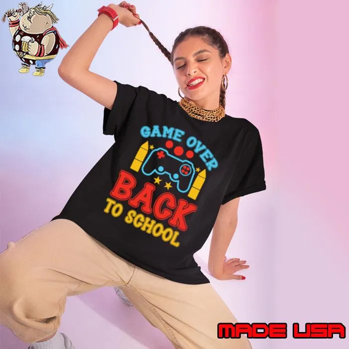 Game Over Back To School Retro Video Game T-Shirt Ladies tee