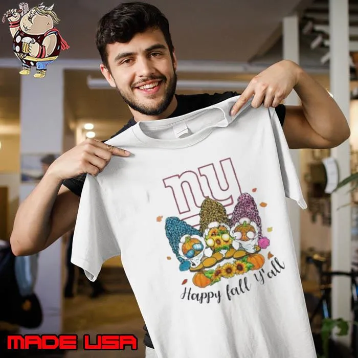 Gnomes Happy Fall Y’all New York Giants Shirt