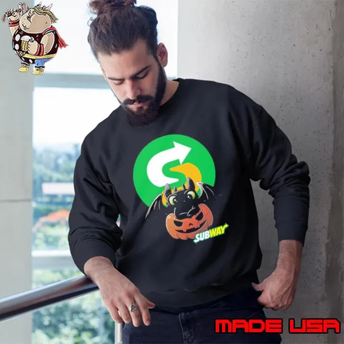 Pumpkin baby toothless with Subway logo s Sweatshirt
