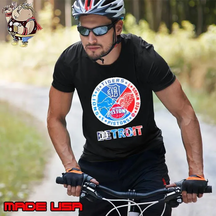 Detroit Lions Sports Teams Tigers Red Wings Pistons And Lions Logo Shirt Unisex