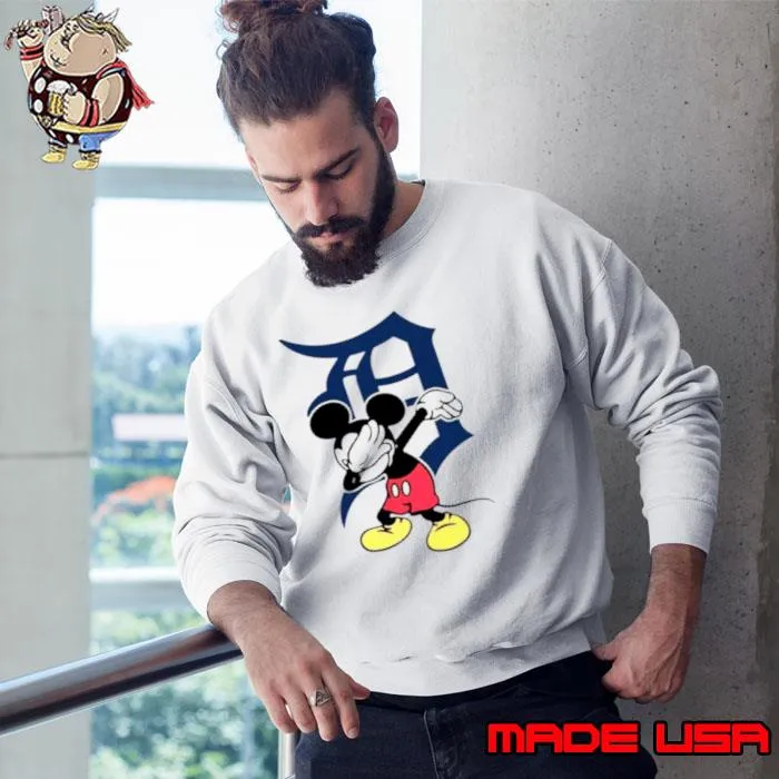 Detroit Tigers Mlb Baseball Dabbing Mickey Disney Sports s Sweatshirt