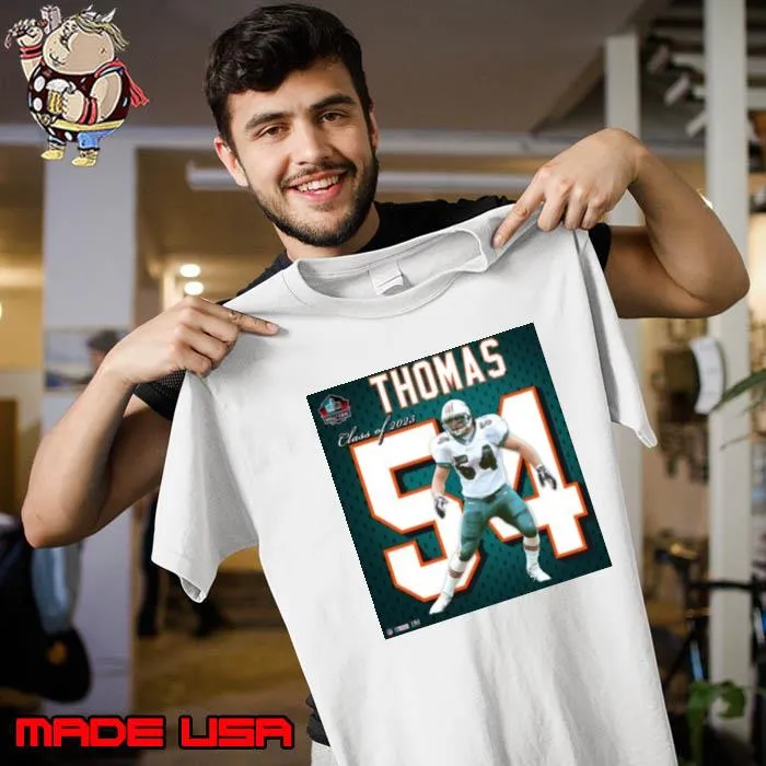 Dolphins Zach Thomas Class of 2023 Hall of Fame Impact Jersey Frame Shirt Unisex