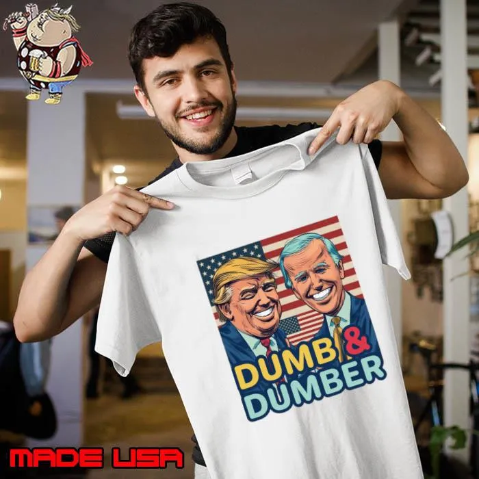 Dumb And Dumber Donald Trump And Joe Biden American Flag T-Shirt Unisex