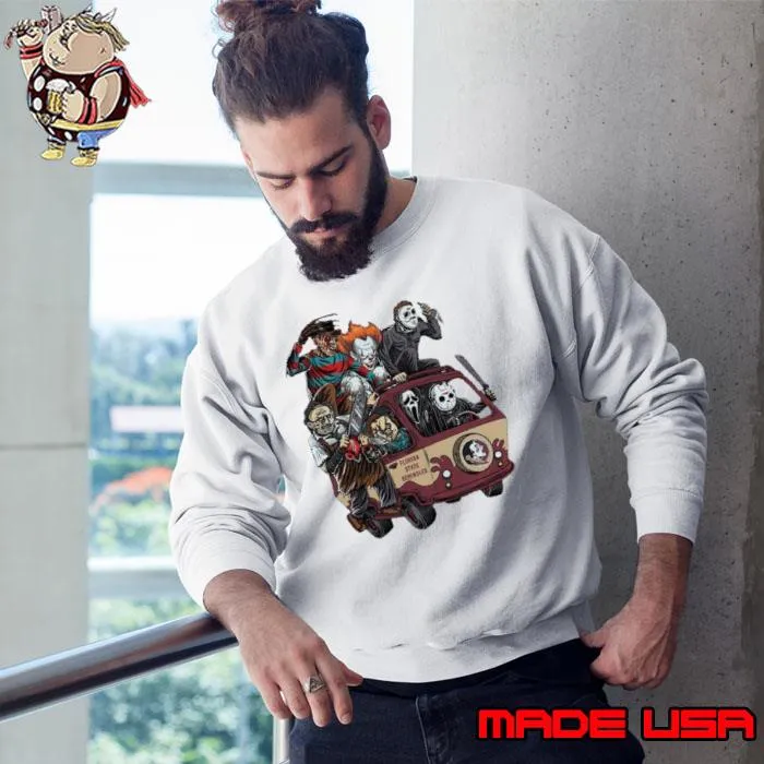 Florida State Seminoles Horror Movies Characters Bus Halloween 2023 Shirt Sweatshirt