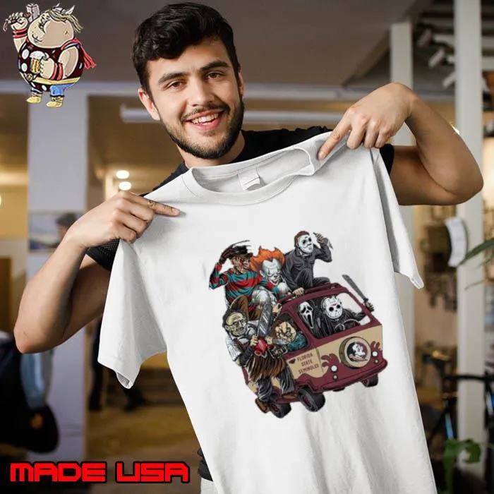 Florida State Seminoles Horror Movies Characters Bus Halloween 2023 Shirt Unisex