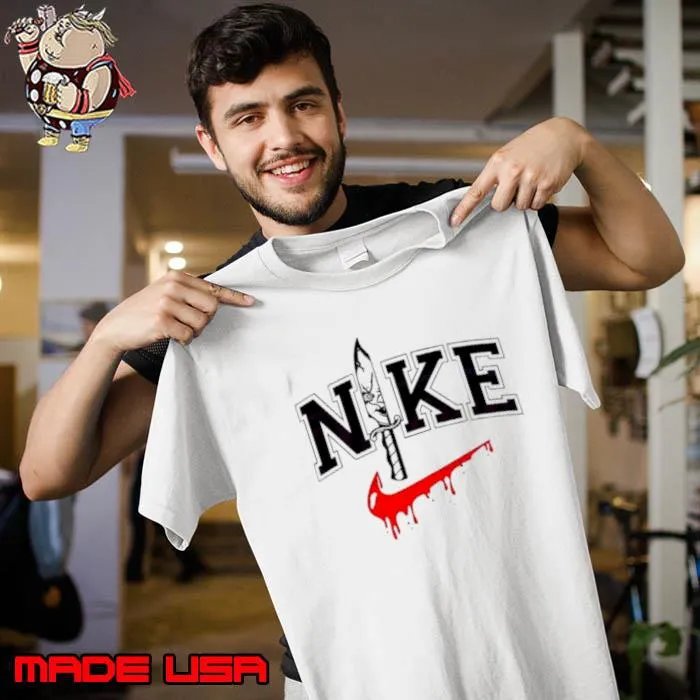 Horror Movie Character Chucky Knife Halloween Nike Logo 2023 Shirt Unisex