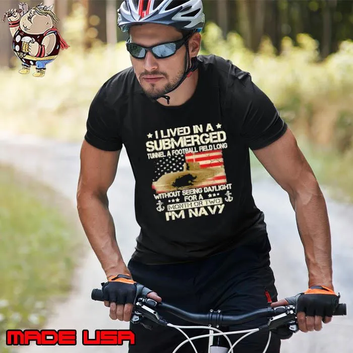 I lived a submerged football field long navy usa flag s Unisex