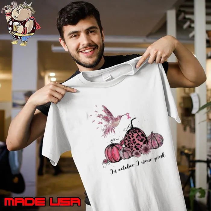 In October I Wear Pink Bird Pumpkin Leopard Breast Cancer s Unisex