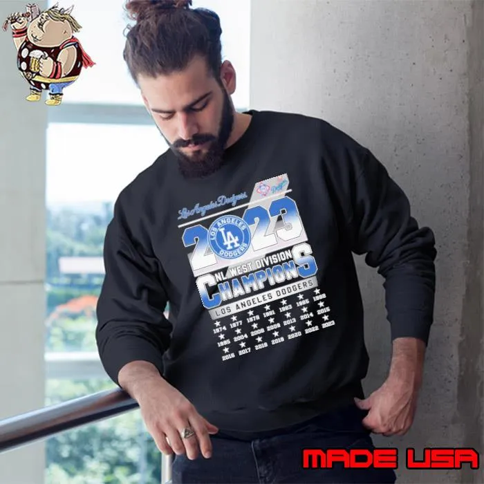Los angeles Dodgers 2023 nl west division champions s Sweatshirt