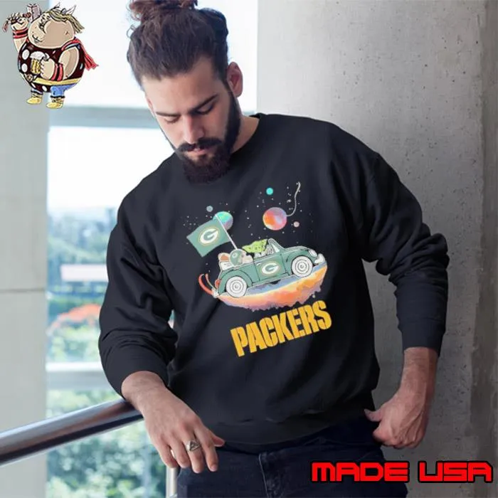 Master Yoda Driving Car Star Green Bay Packers Football 2023 Shirt