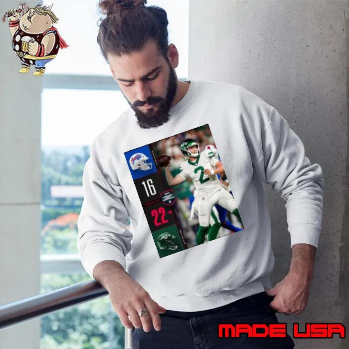 New York Jets 22 16 Wins Buffalo Bills 2023 Monday Night Football Final Score Shirt Sweatshirt