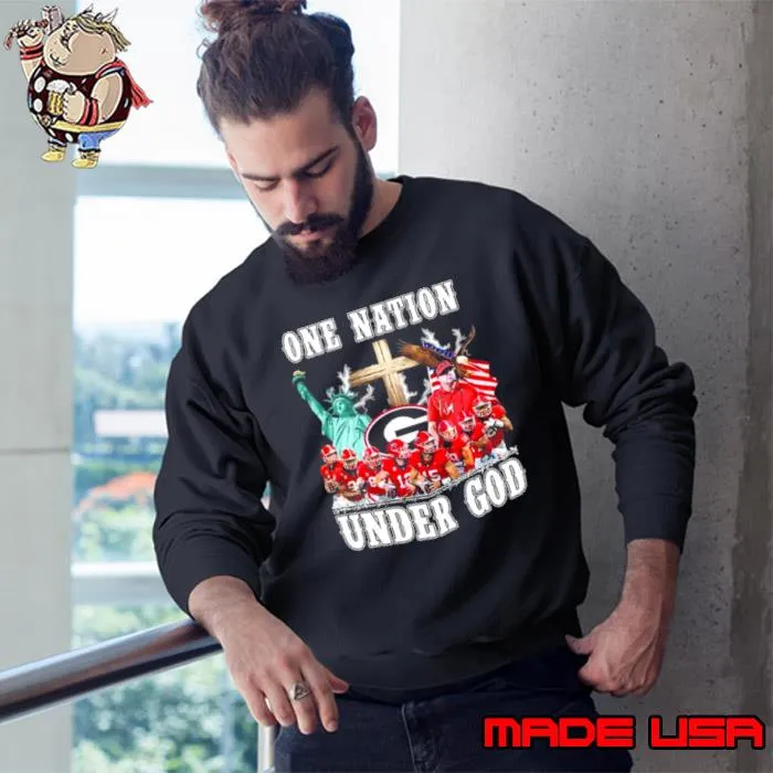 One Nation Under God Georgia Bulldogs 2023 Signatures s Sweatshirt