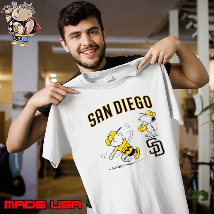 Peanuts Charlie Brown And Snoopy Playing Baseball San Diego Padres s Unisex