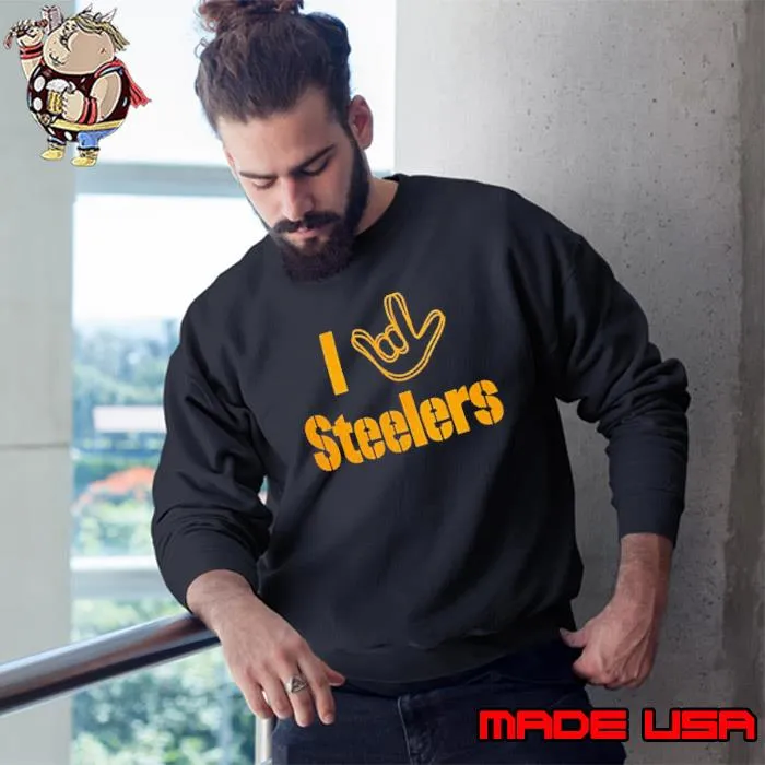 Pittsburgh Steelers The NFL ASL Collection By Love Sign Tri-Blend Shirt Sweatshirt