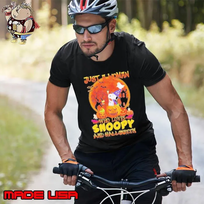 Pumpkin just a woman who loves Snoopy and halloween s Unisex