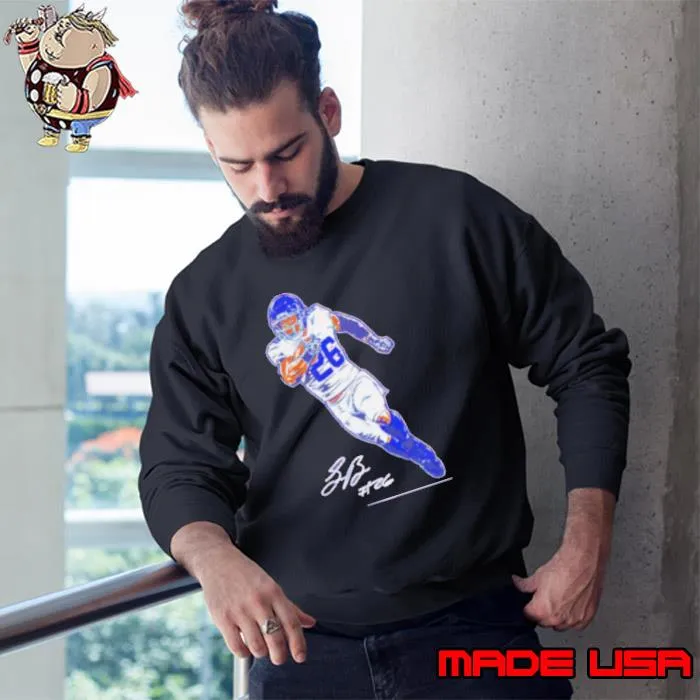 Saquon Barkley Superstar Pose signature s Sweatshirt