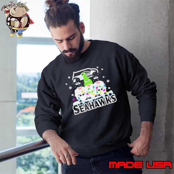 Seattle Seahawks Football Gnomes Christmas 2023 shirt