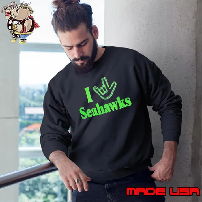 Seattle Seahawks The NFL ASL Collection By Love Sign Tri-Blend Shirt Sweatshirt