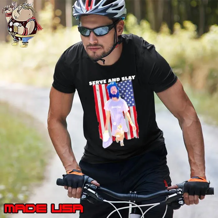 Serve And Slay Drew American Flag Shirt Unisex