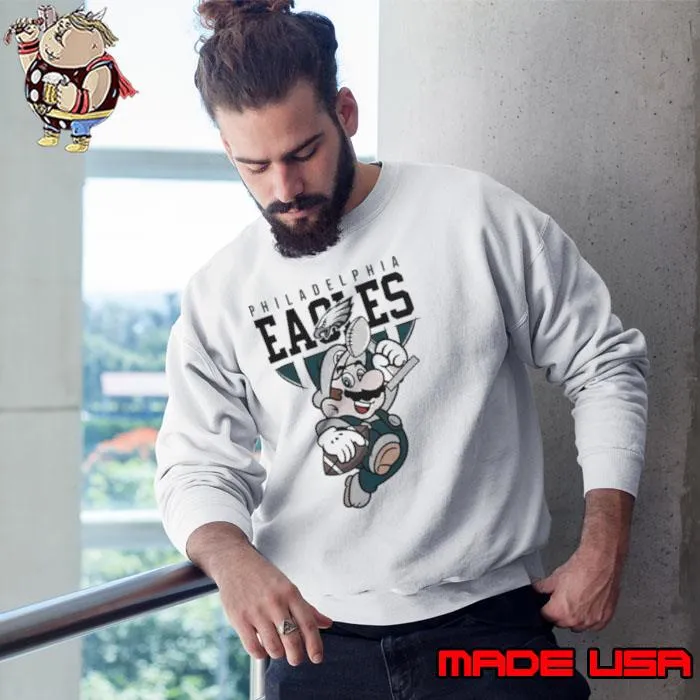 Super Mario Bros x Philadelphia Eagles Football Game Day 2023 Shirt Sweatshirt