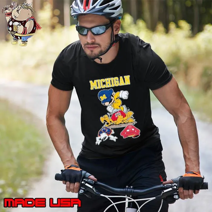 Super Mario Michigan Wolverines Stomp Ohio State Buckeye Penn State And Indiana Hoosiers Shirt Unisex