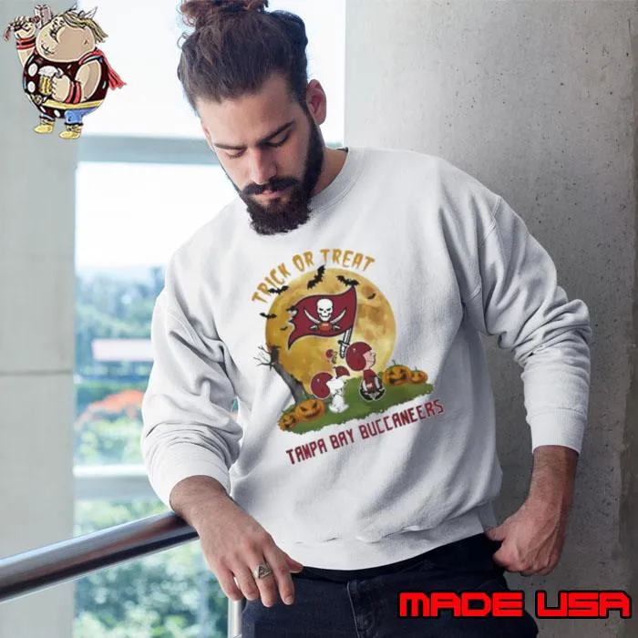 Tampa Bay Buccaneers Snoopy Charlie Brown And Woodstock Trick Or Treat Halloween 2023 Shirt Sweatshirt