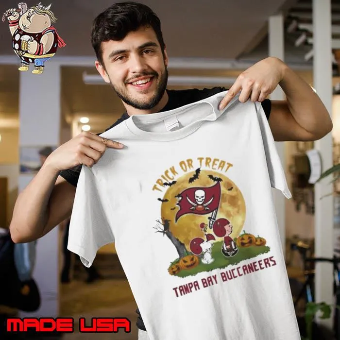 Tampa Bay Buccaneers Snoopy Charlie Brown And Woodstock Trick Or Treat Halloween 2023 Shirt Unisex