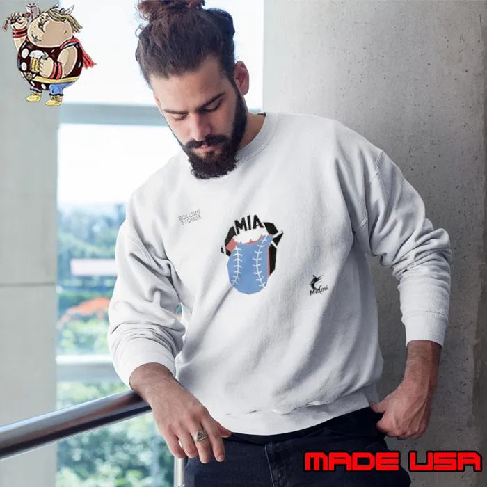 The Rolling Stones x Miami Marlins MLB Hackey Diamonds Limited Edition Vinyl Collection Collab Shirt Sweatshirt