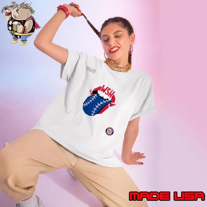The Rolling Stones x Washington Nationals MLB Hackey Diamonds Limited Edition Vinyl Collection Collab Shirt