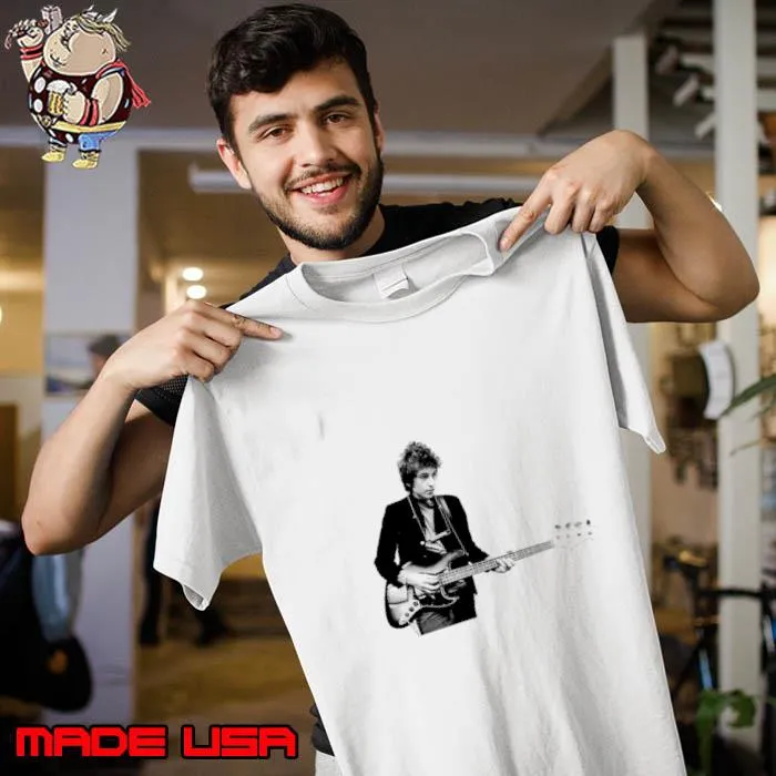 Young Bob Dylan with Guitar Musical History T-Shirt Unisex