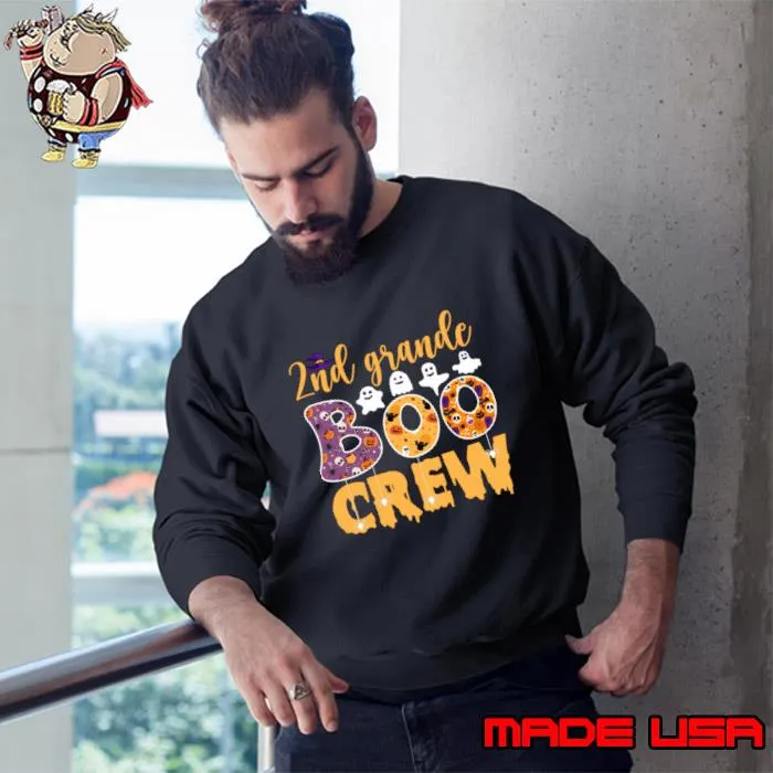 2nd Grade Boo Crew Spiders Halloween Teachers Students Costume T-Shirt Sweatshirt