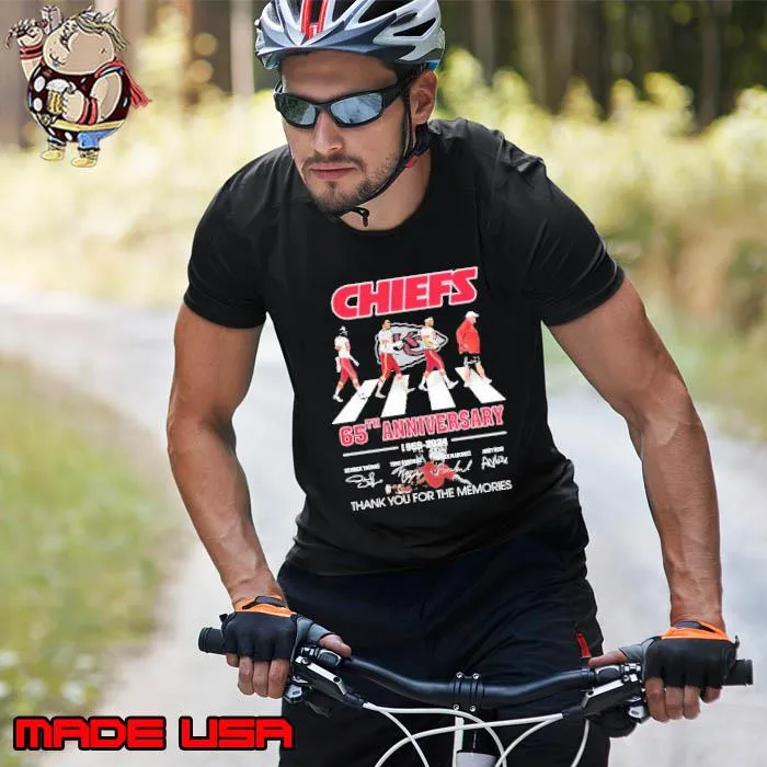 Anniversary 1959-2024 Kansas City Chiefs Abbey Road Thank You For The Memories Signatures Shirt Unisex