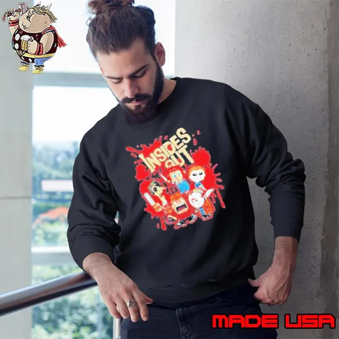 Chibi Horror Movie Characters Insides Out Bloody Halloween Shirt