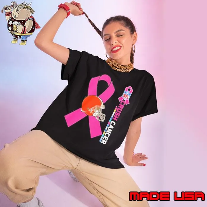 Cleveland browns crush cancer NFL collections shirt