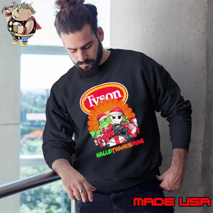 Tyson Foods Hallothanksmas grinch and skellington christmas s Sweatshirt