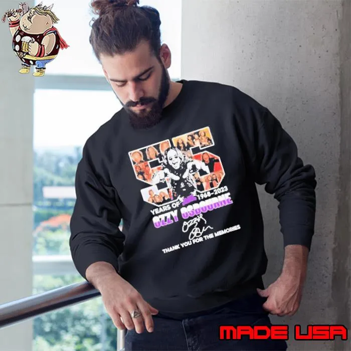 55 years of Black Sabbath 1968 – 2023 Ozzy Osbourne Thank You For The Memories Shirt Sweatshirt