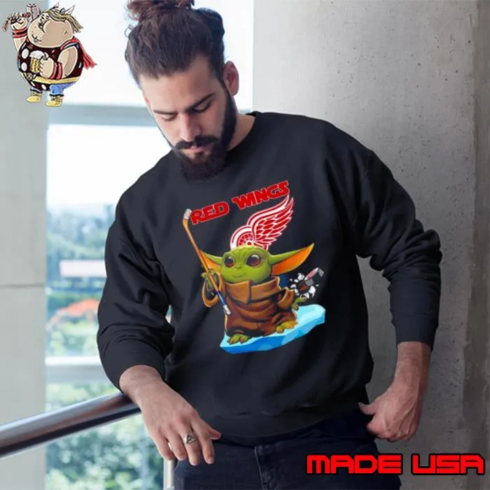 Baby Yoda Detroit Red Wings Hockey 2023 Shirt Sweatshirt